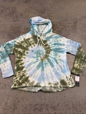 NWT Ultra Flirt Tie-Dye Hoodie in Blue and Green